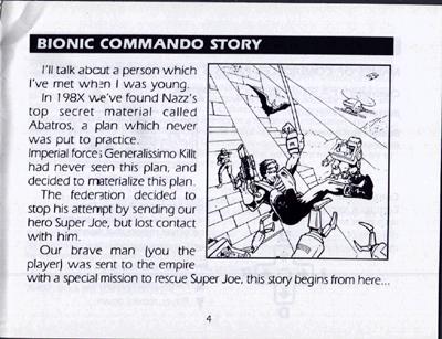 Bionic Commando manual page 4!